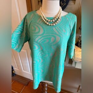 Elegant Aqua Swirl Women's Blouse
